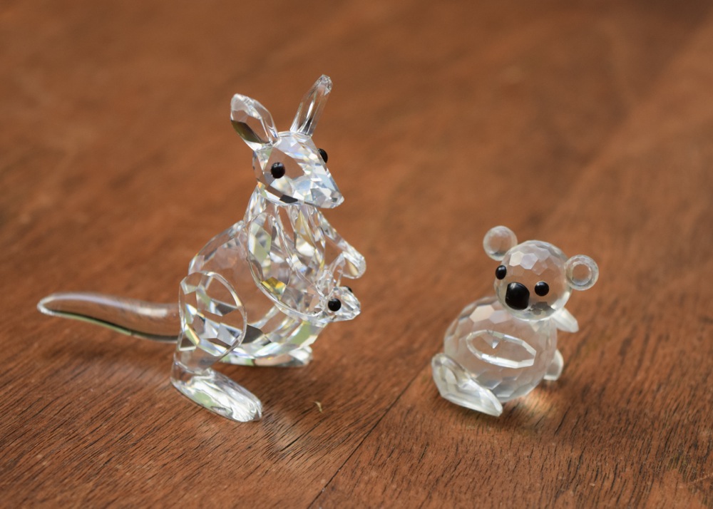 Pair of Swarovski Figurines, Including Kangaroo and Koala