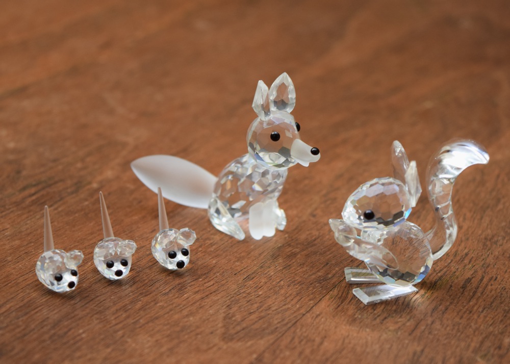 Swarovski Figurines, Including Fox, Squirrel and Mice