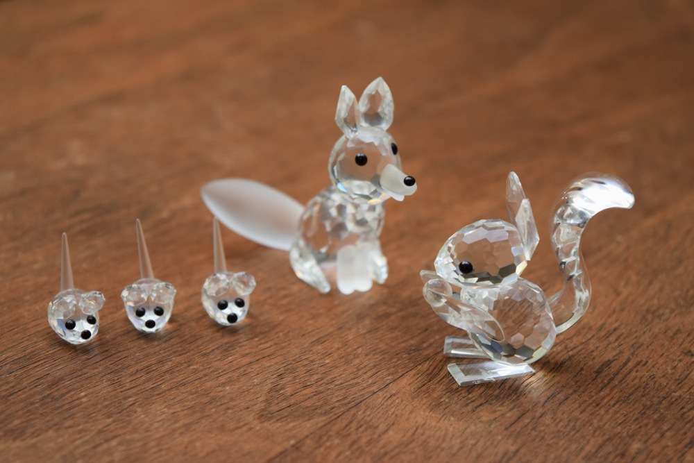 Swarovski Figurines, Including Fox, Squirrel and Mice