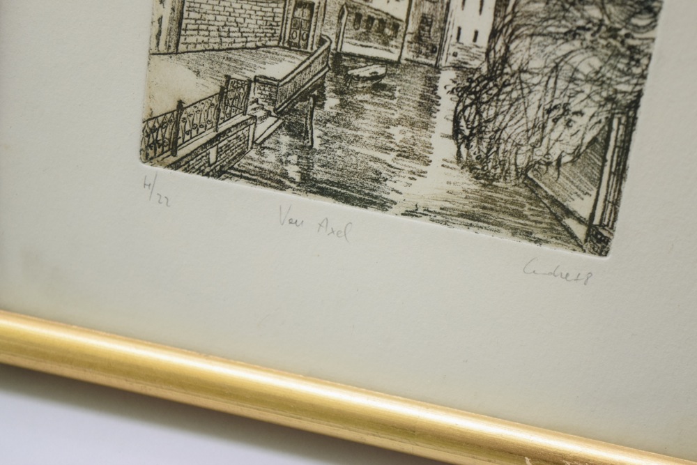 Framed Artwork and Brass Georgetown Reproduction Sconce