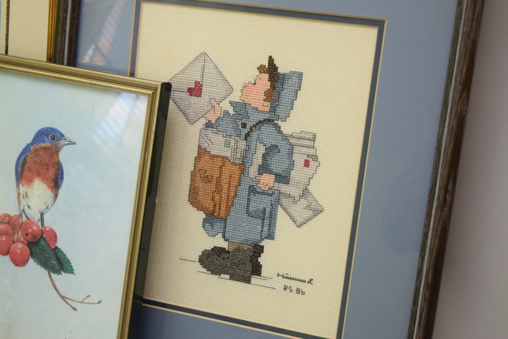 Framed Artwork and Brass Georgetown Reproduction Sconce