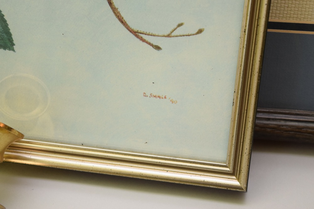 Framed Artwork and Brass Georgetown Reproduction Sconce