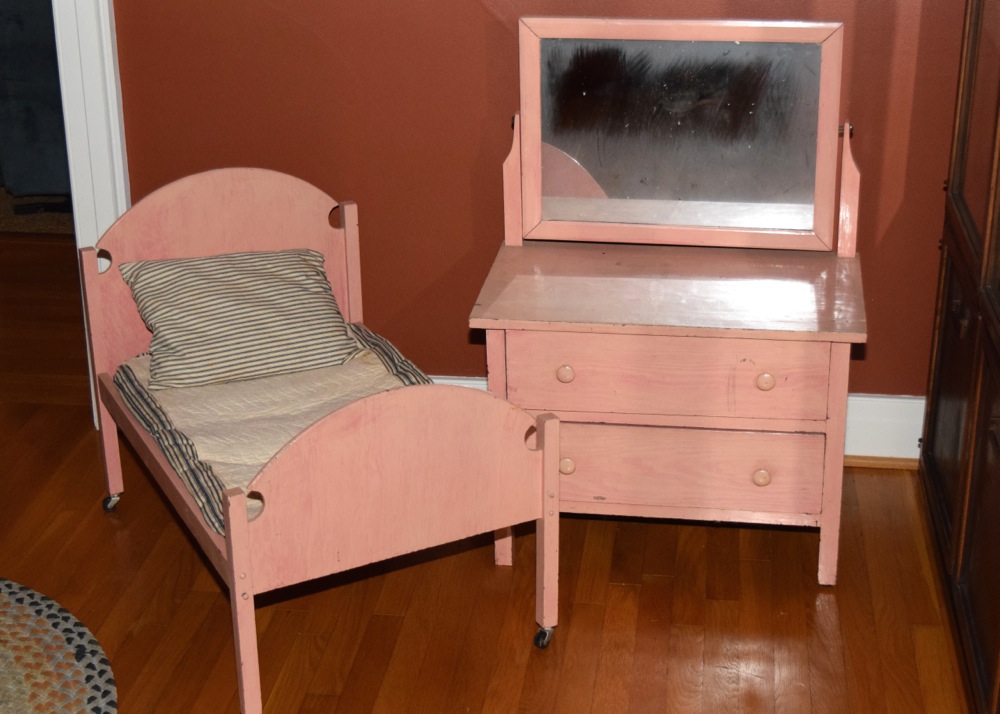 Set of Midcentury Handmade Doll Furniture