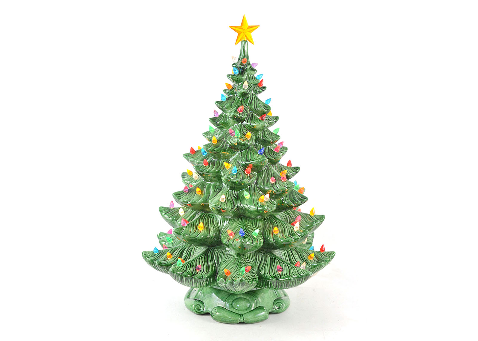 Vintage Atlantic Ceramic Mold Light-Up Christmas Tree
