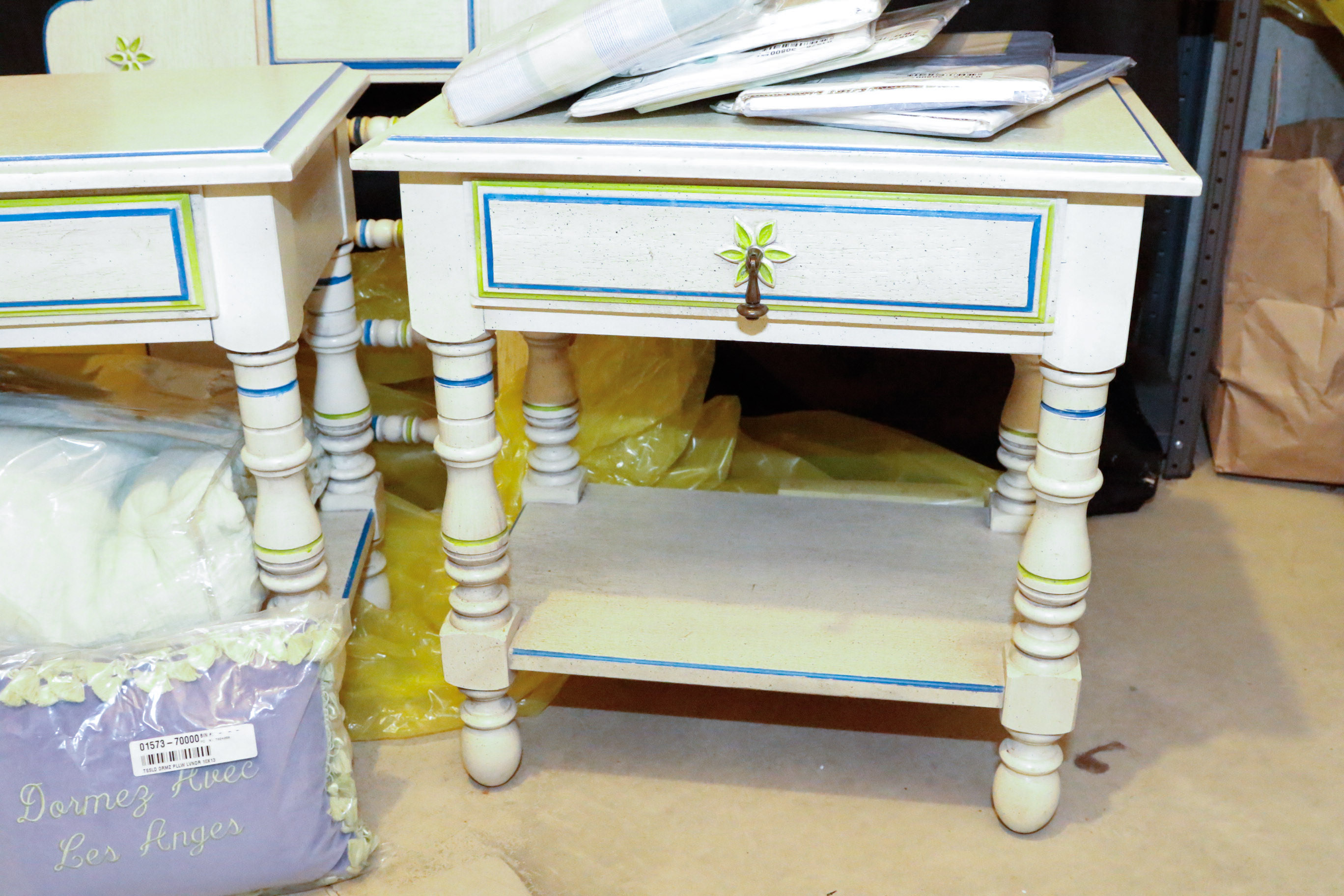 Vintage Stanley Bed Frame with Matching Nightstands