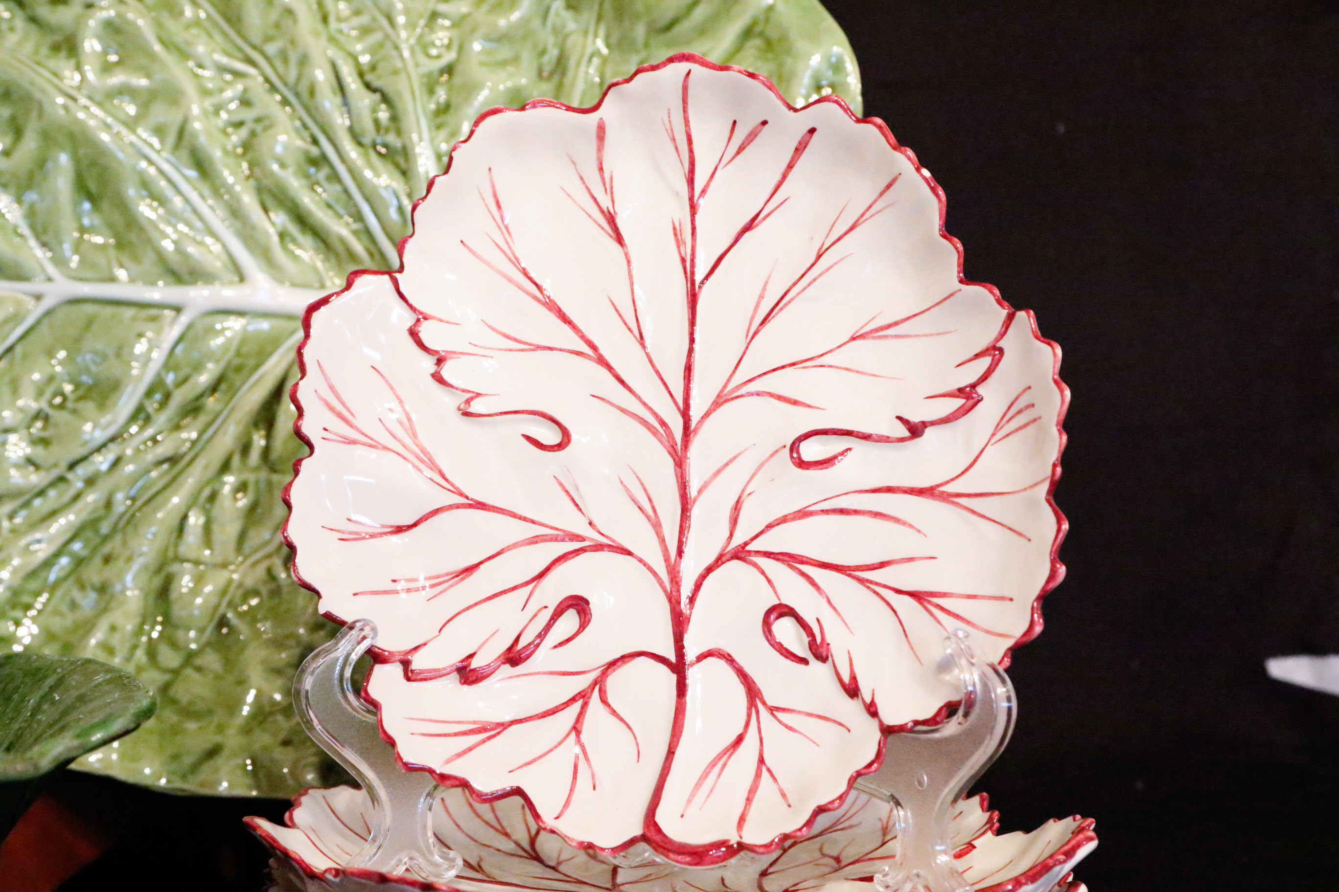 Portugeuse Bordallo Pinheiro Majolica Salad Service with Platters