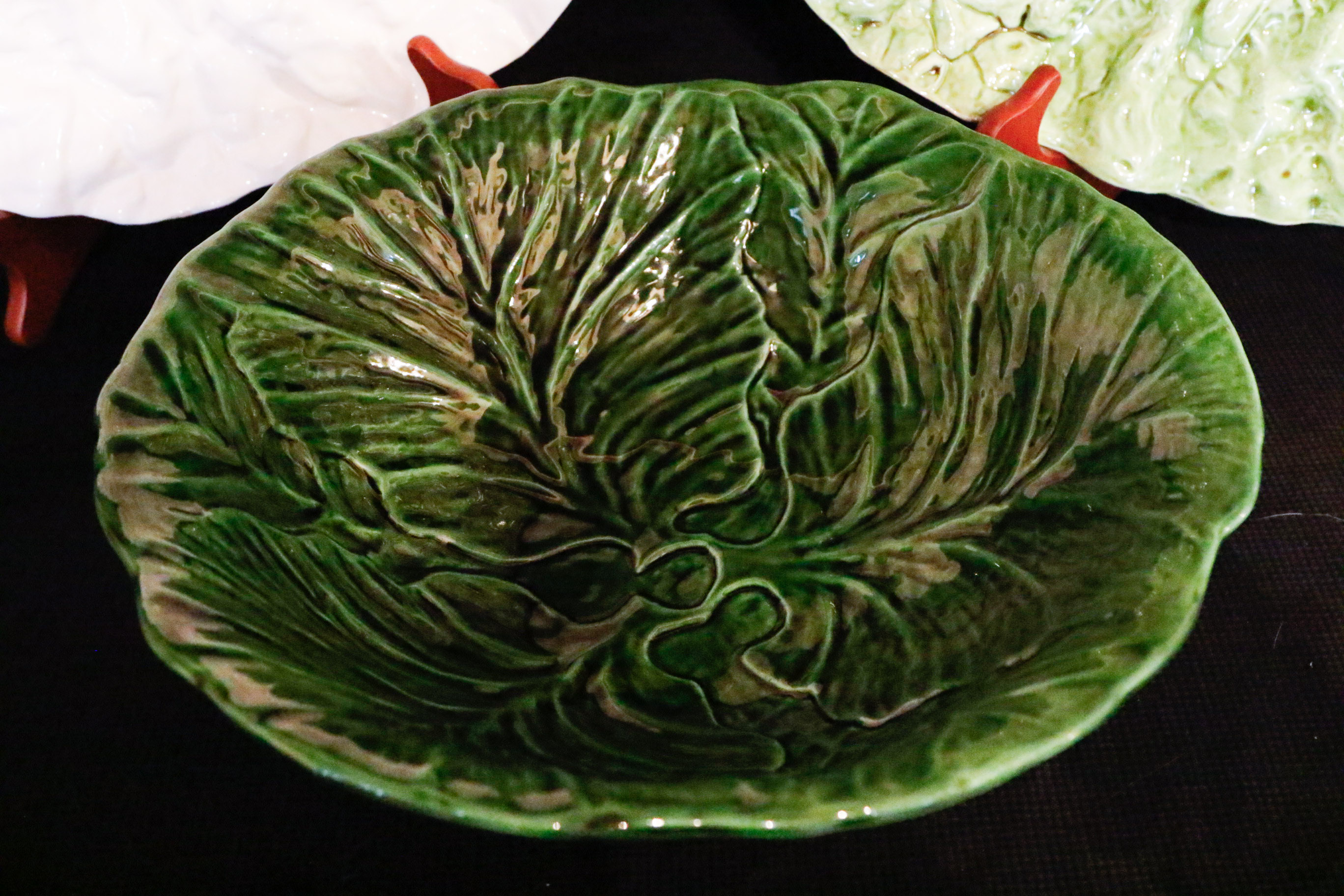 Portugeuse Bordallo Pinheiro Majolica Salad Service with Platters