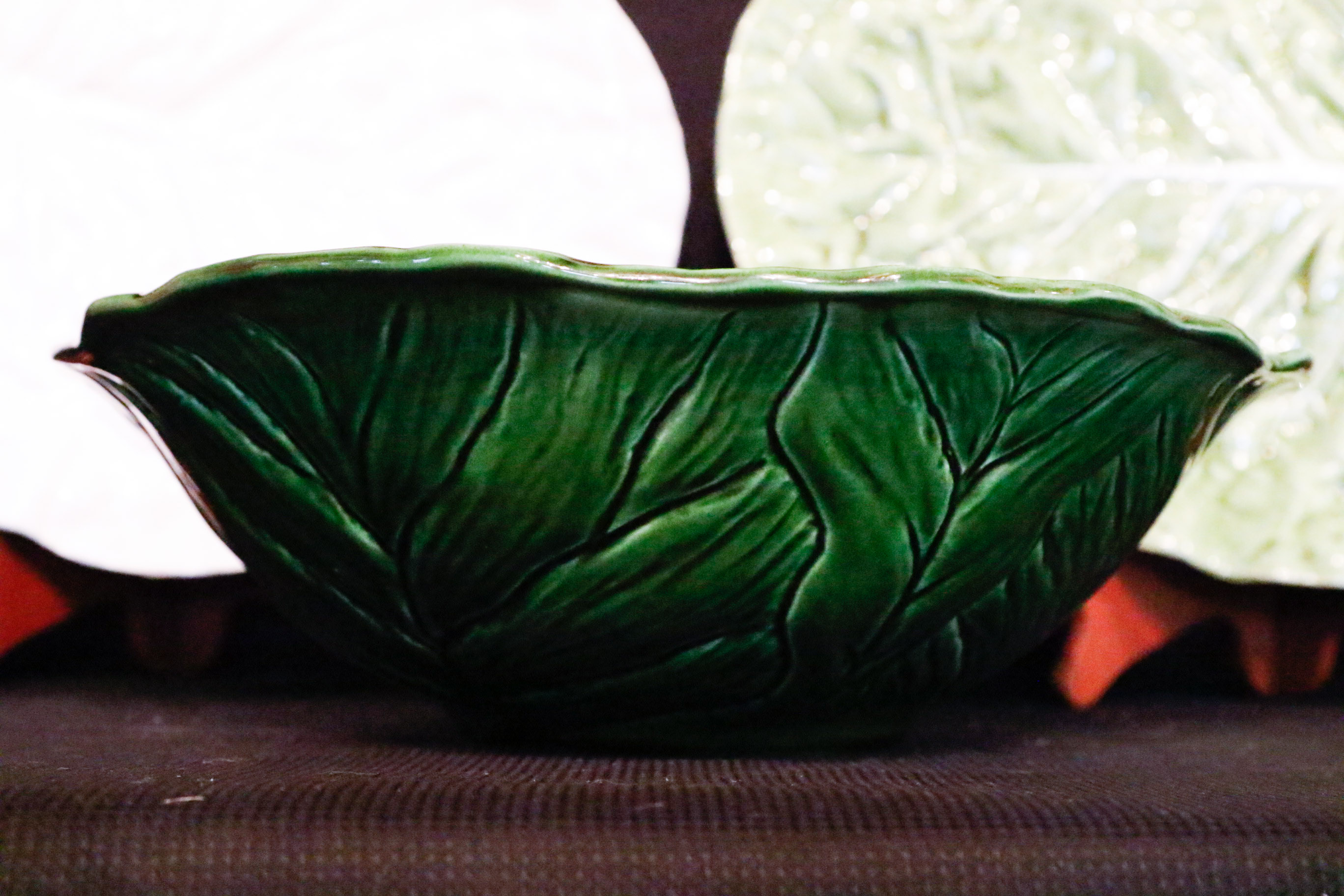 Portugeuse Bordallo Pinheiro Majolica Salad Service with Platters