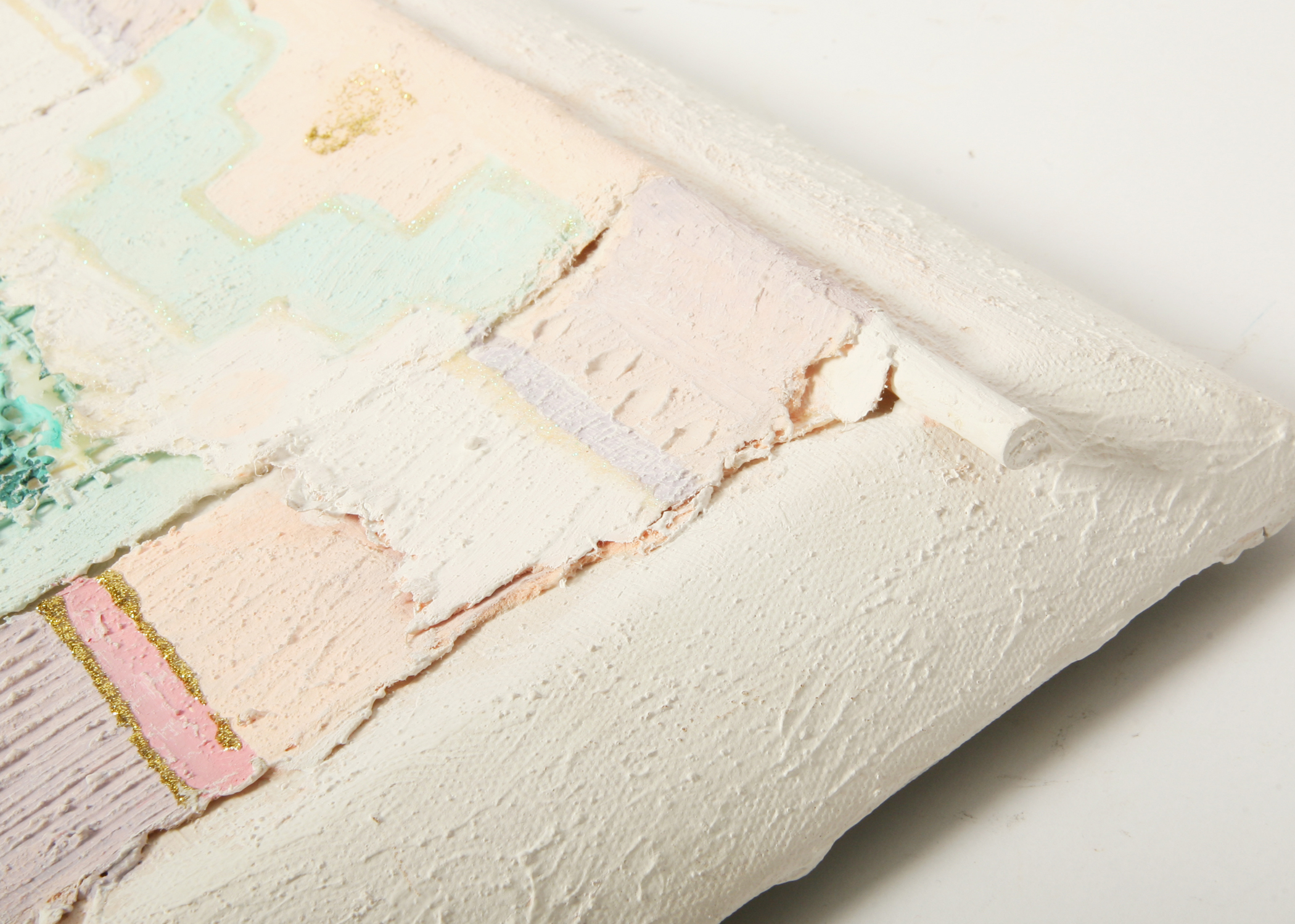 Signed Carol Kim Mixed Media Art on Canvas