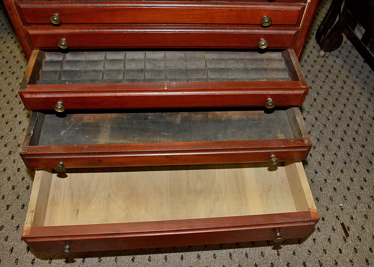 Antique Belding Bros. & Co. Thread Spool Display Cabinet