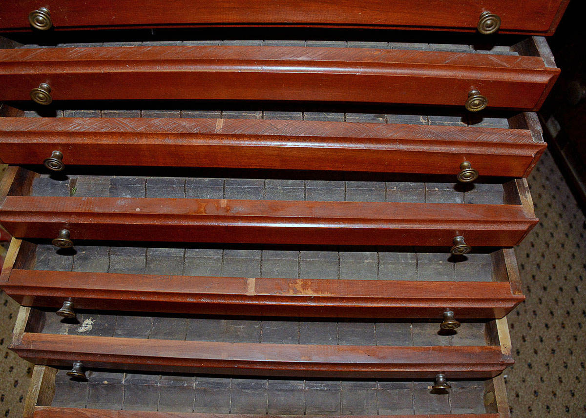 Antique Belding Bros. & Co. Thread Spool Display Cabinet