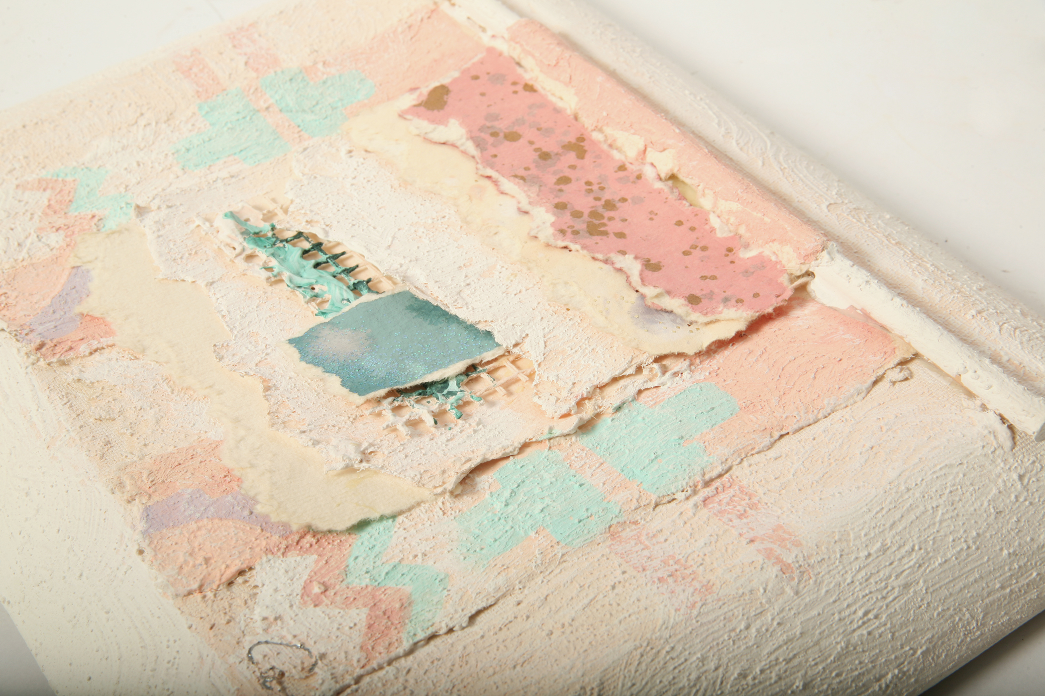 Signed Carol Kim Mixed Media Art on Canvas