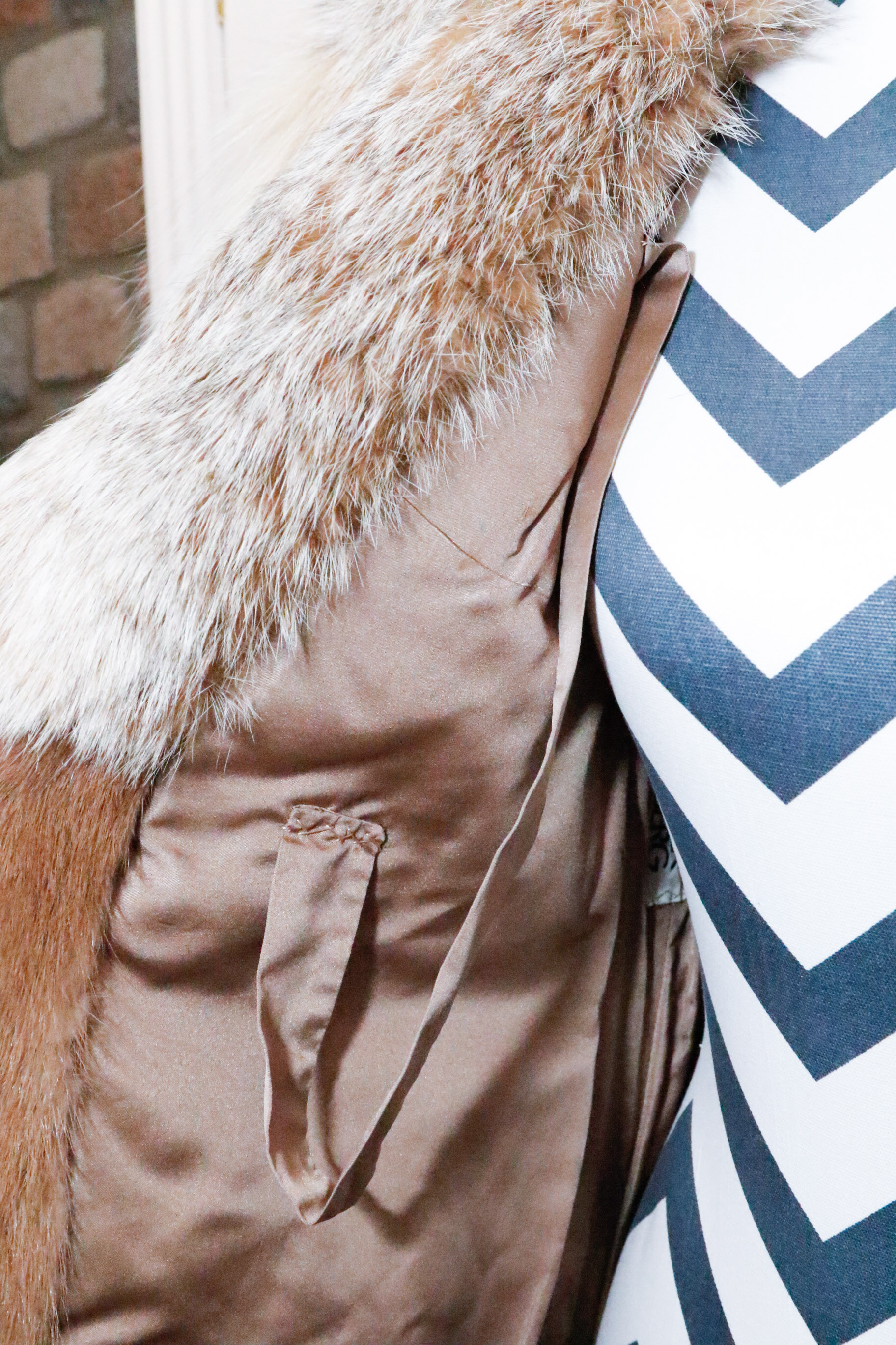 Chester Weinberg Pastel Mink Fur Coat with Coyote Trim