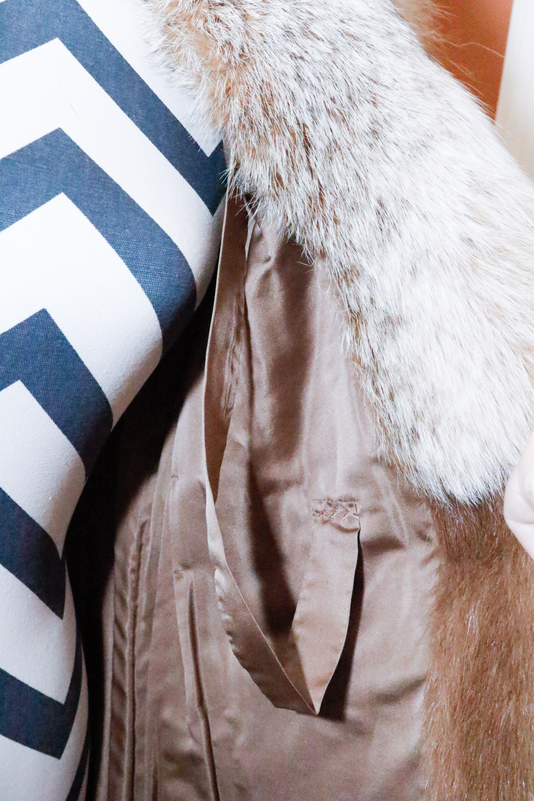 Chester Weinberg Pastel Mink Fur Coat with Coyote Trim