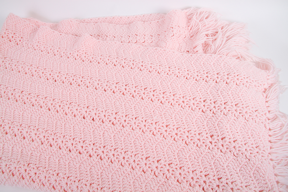 Pair of Solid Color Hand Crocheted Throws