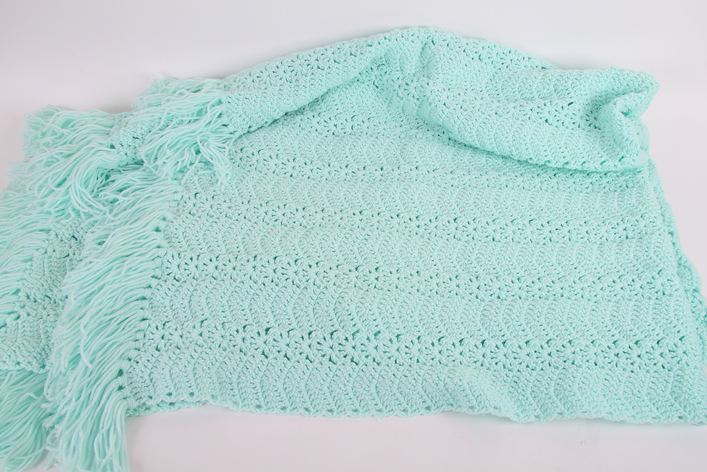 Pair of Solid Color Hand Crocheted Throws