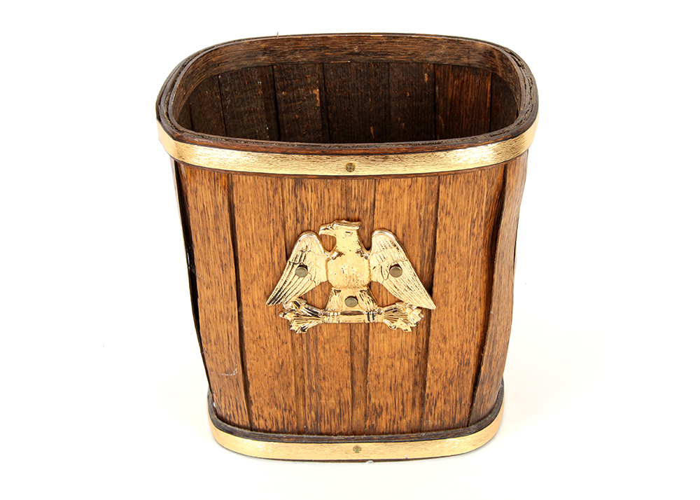 Wood Paneled Trash Receiver