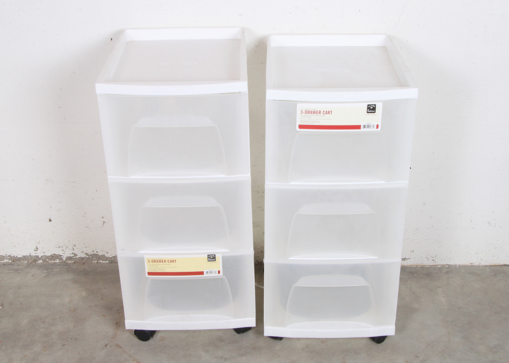 Pair of Home Solutions Three Drawer Carts