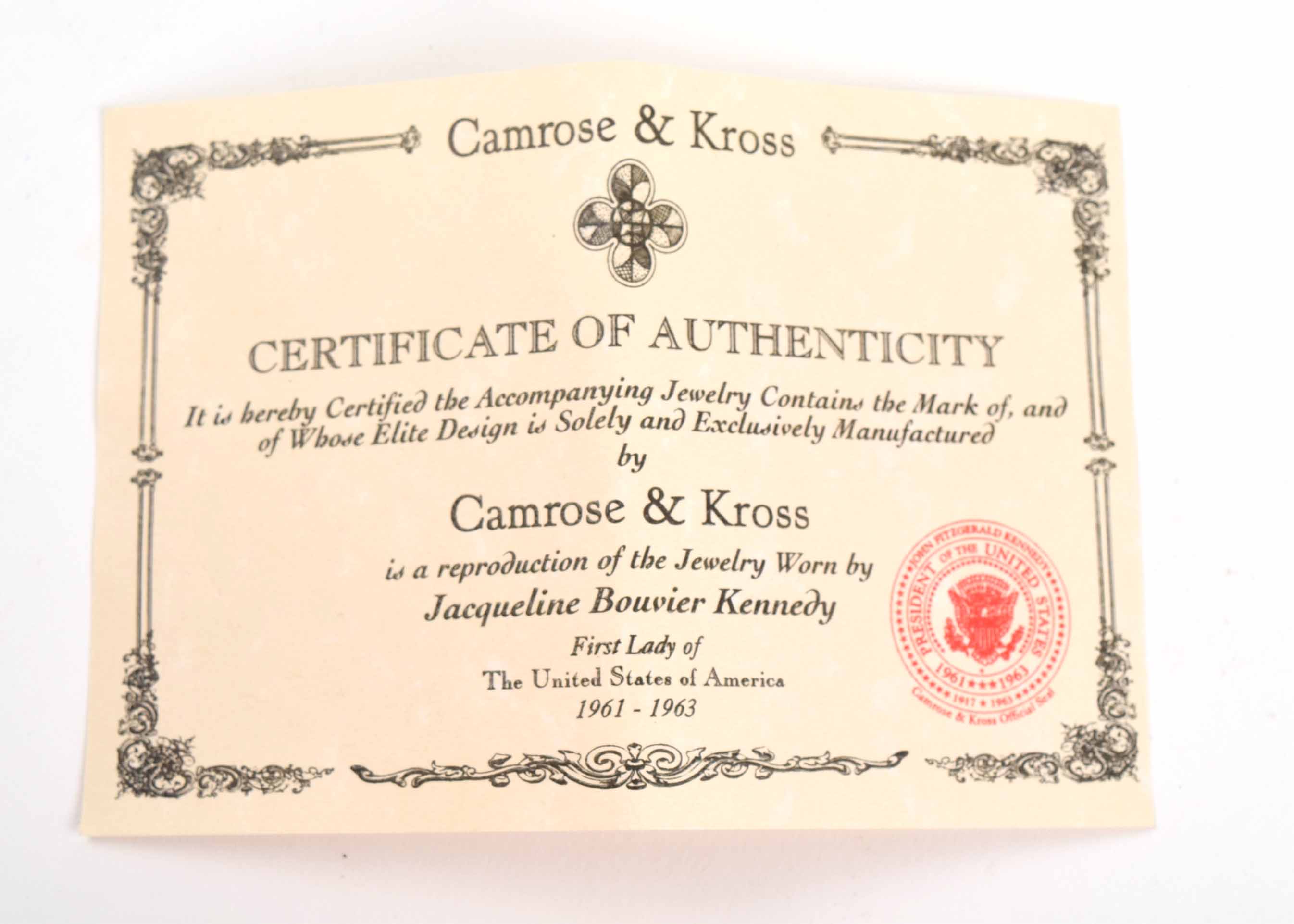 Camrose and Kross Jacqueline Kennedy Reproduction Bracelet