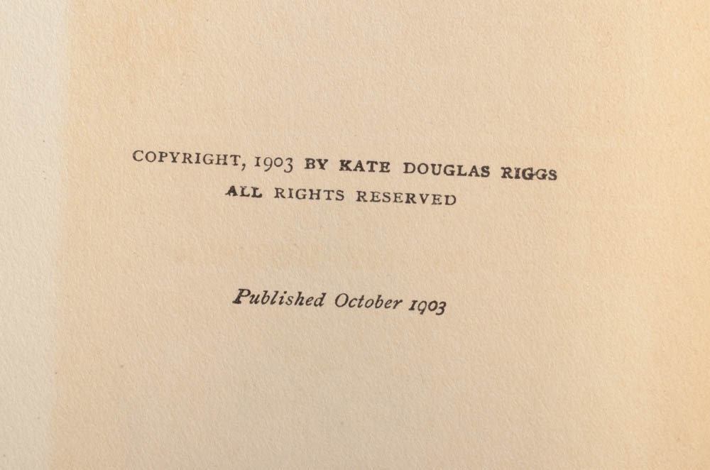 1903 "Rebecca of Sunnybrook Farm" First Edition