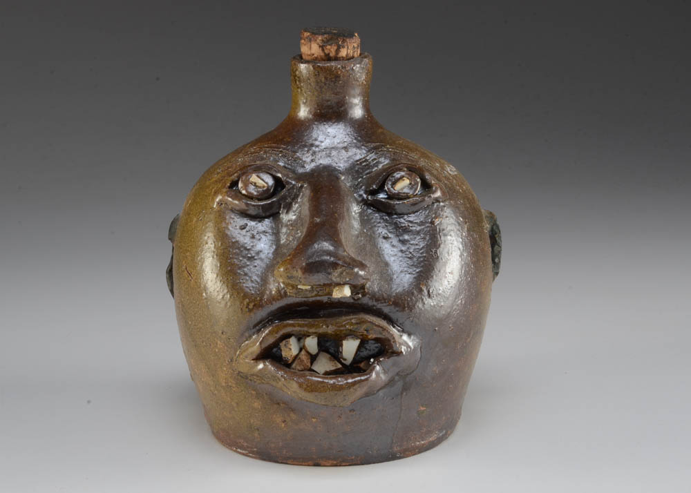 Evan Javan Brown Pottery Face Jug