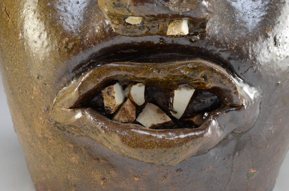 Evan Javan Brown Pottery Face Jug