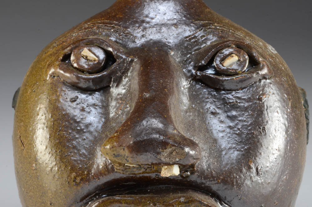 Evan Javan Brown Pottery Face Jug