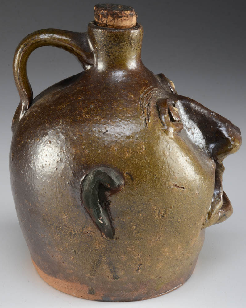Evan Javan Brown Pottery Face Jug