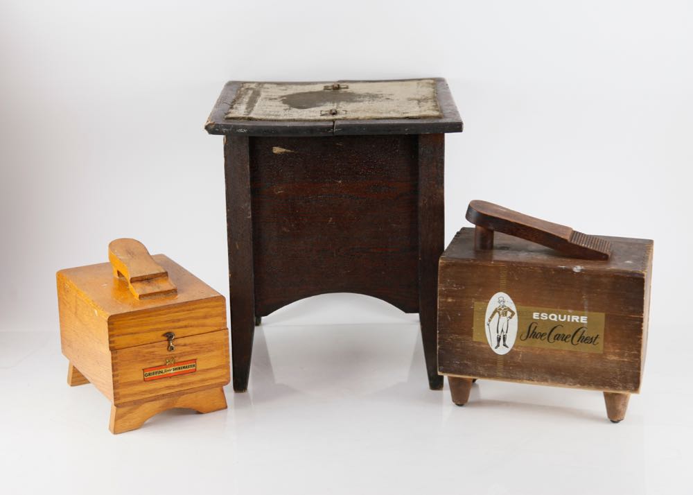 Trio of Vintage Shoe Shine Kits