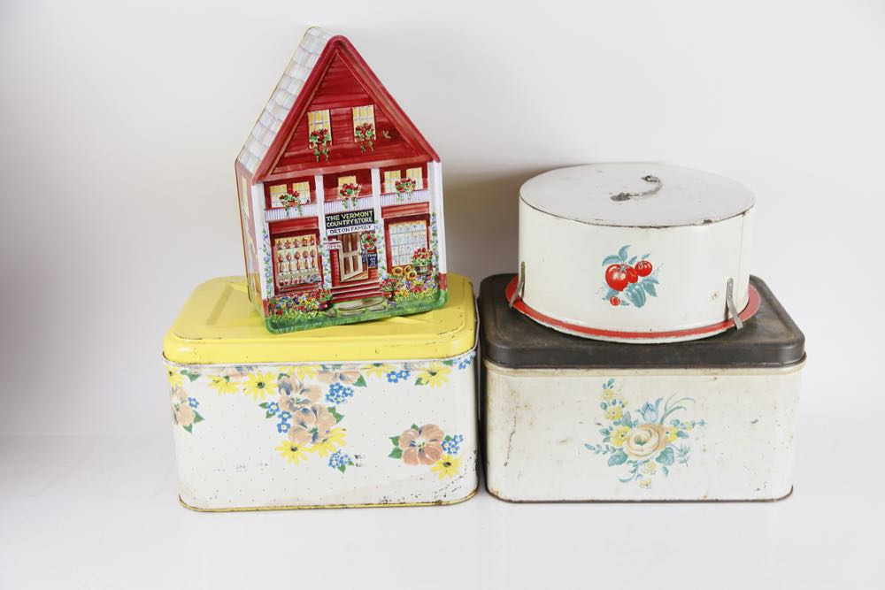 Vintage Kitchen Storage Tins and Trays
