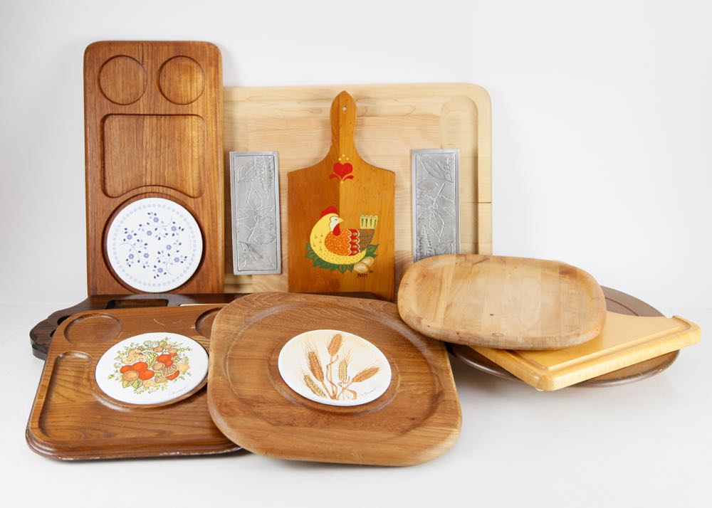 Collecton of Wooden Cutting Boards and Cheese Boards