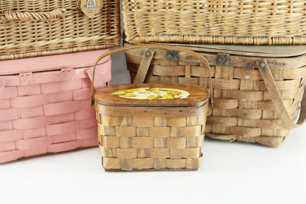 Collection of Vintage Picnic Baskets