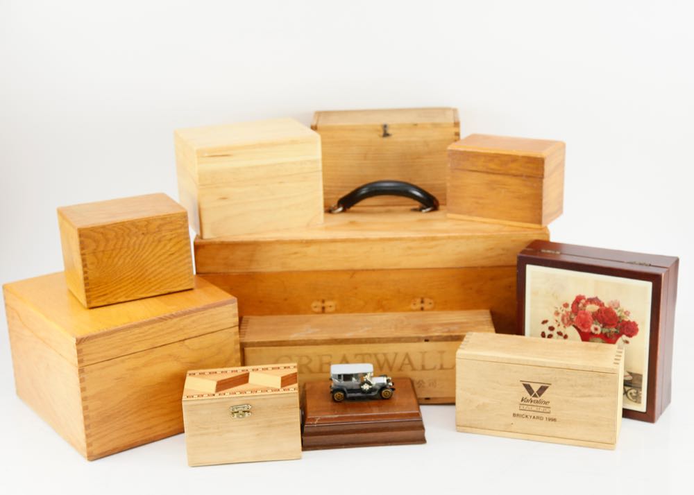 Collection of Vintage Wood Boxes