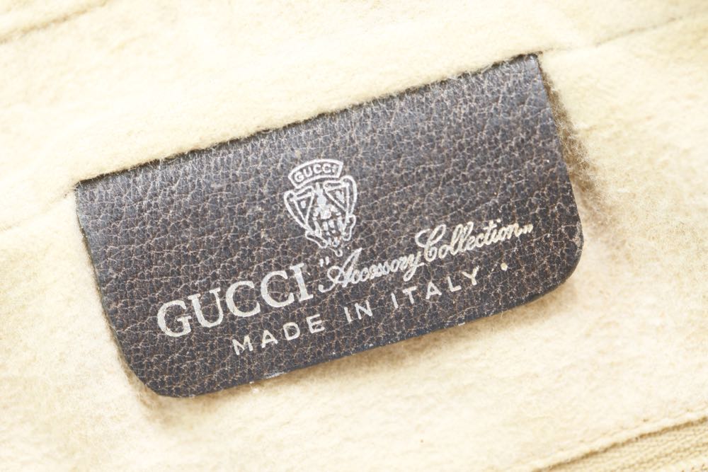 Vintage Gucci Brown Canvas Shoulder Bag and Wallet