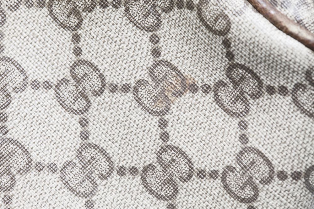 Vintage Gucci Brown Canvas Shoulder Bag and Wallet