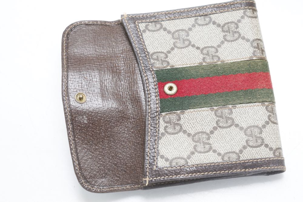 Vintage Gucci Brown Canvas Shoulder Bag and Wallet