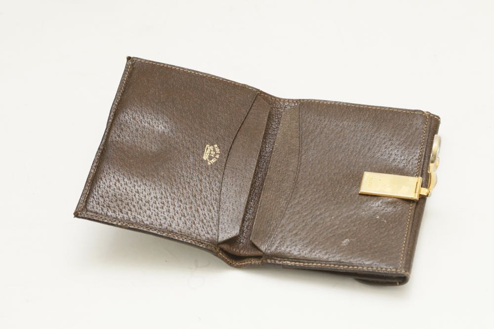 Vintage Gucci Brown Canvas Shoulder Bag and Wallet