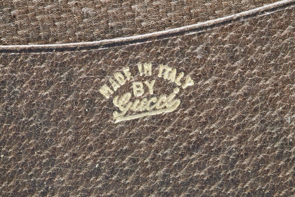 Vintage Gucci Brown Canvas Shoulder Bag and Wallet