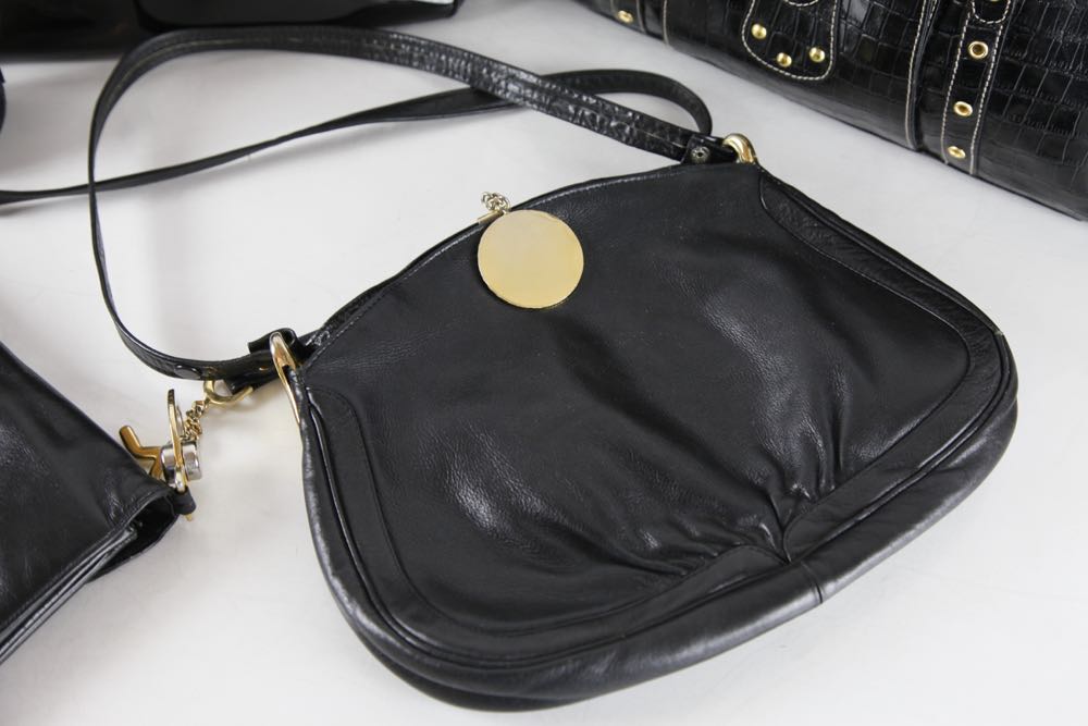 Vintage Collection of Black Purses and Handbags
