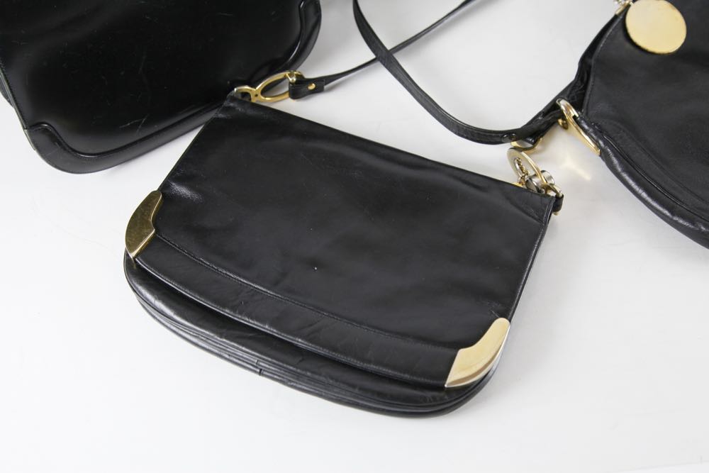Vintage Collection of Black Purses and Handbags