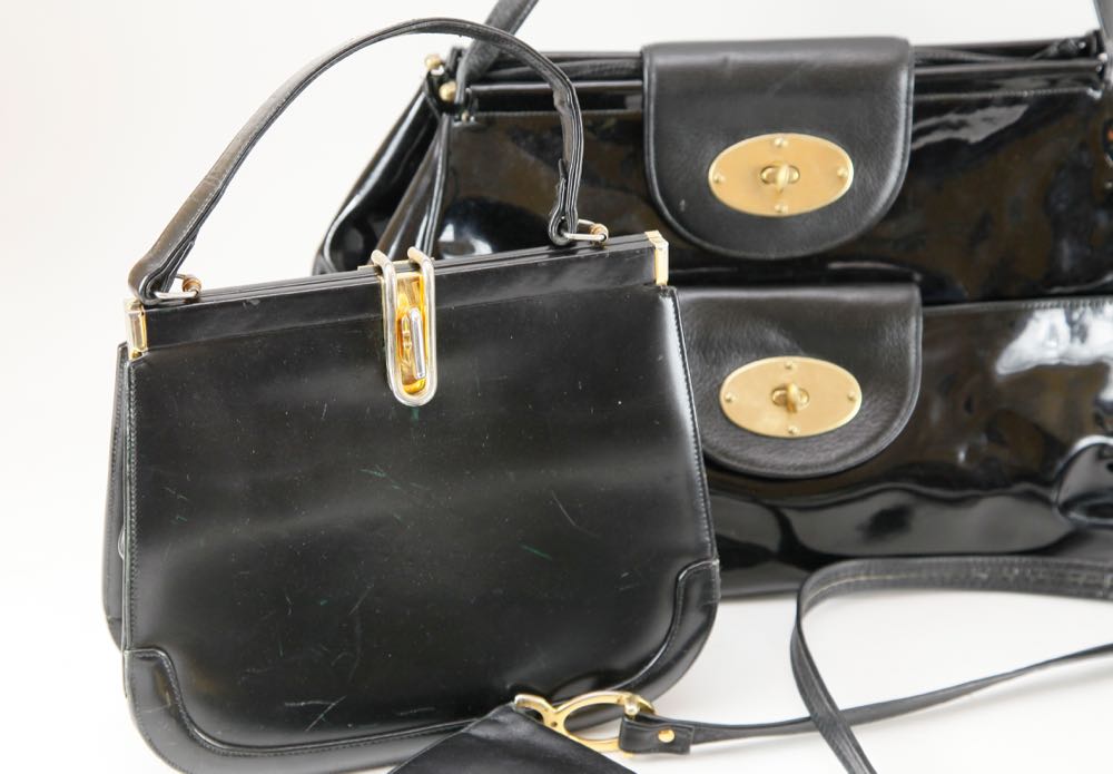 Vintage Collection of Black Purses and Handbags