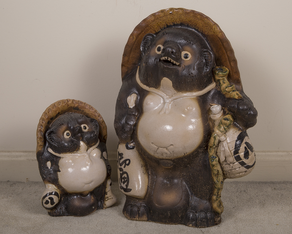 Pair of Tanuki Statues