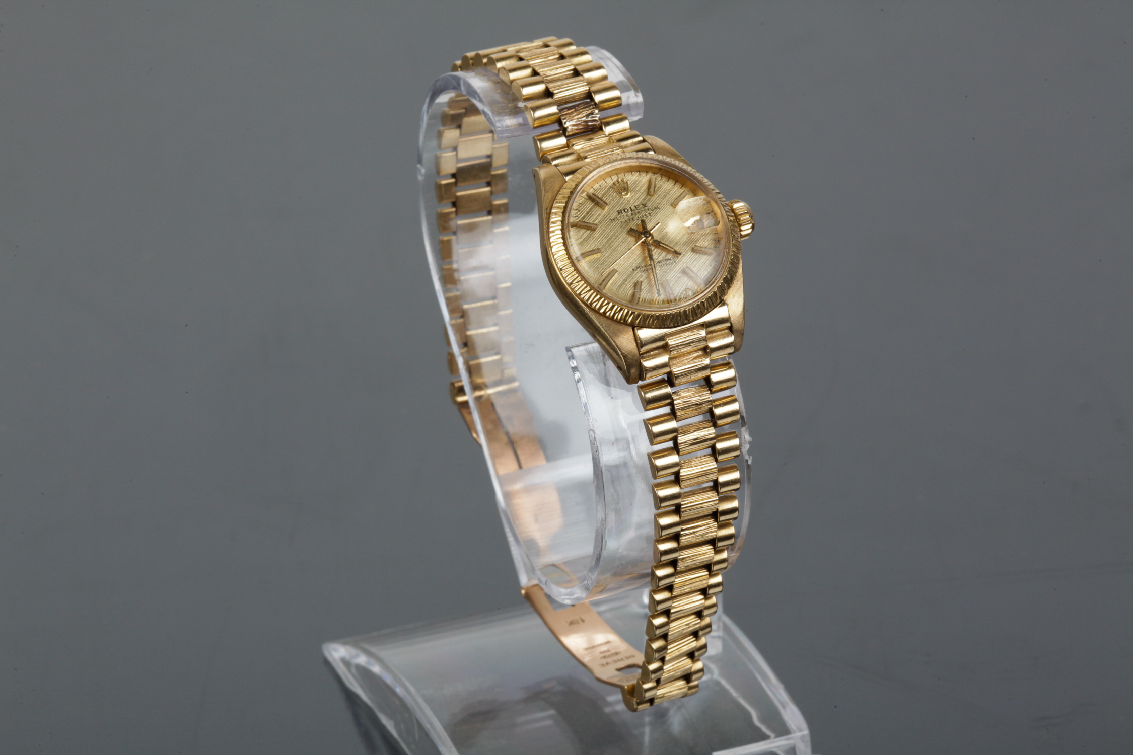 Ladies 18k Yellow Gold Oyster Perpetual Date Rolex Watch
