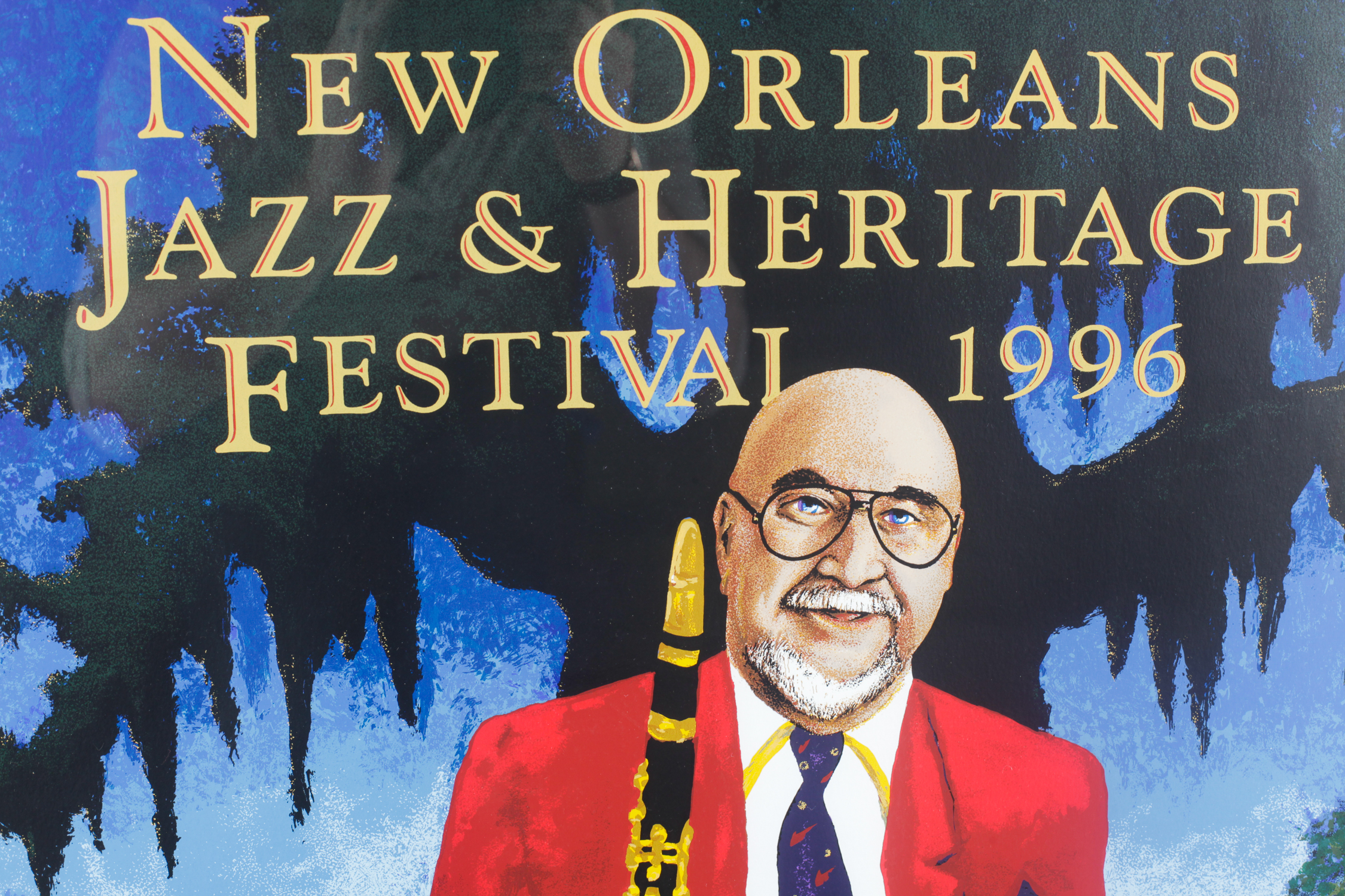 Signed George Rodrigue 1996 New Orleans Jazz Festival Poster