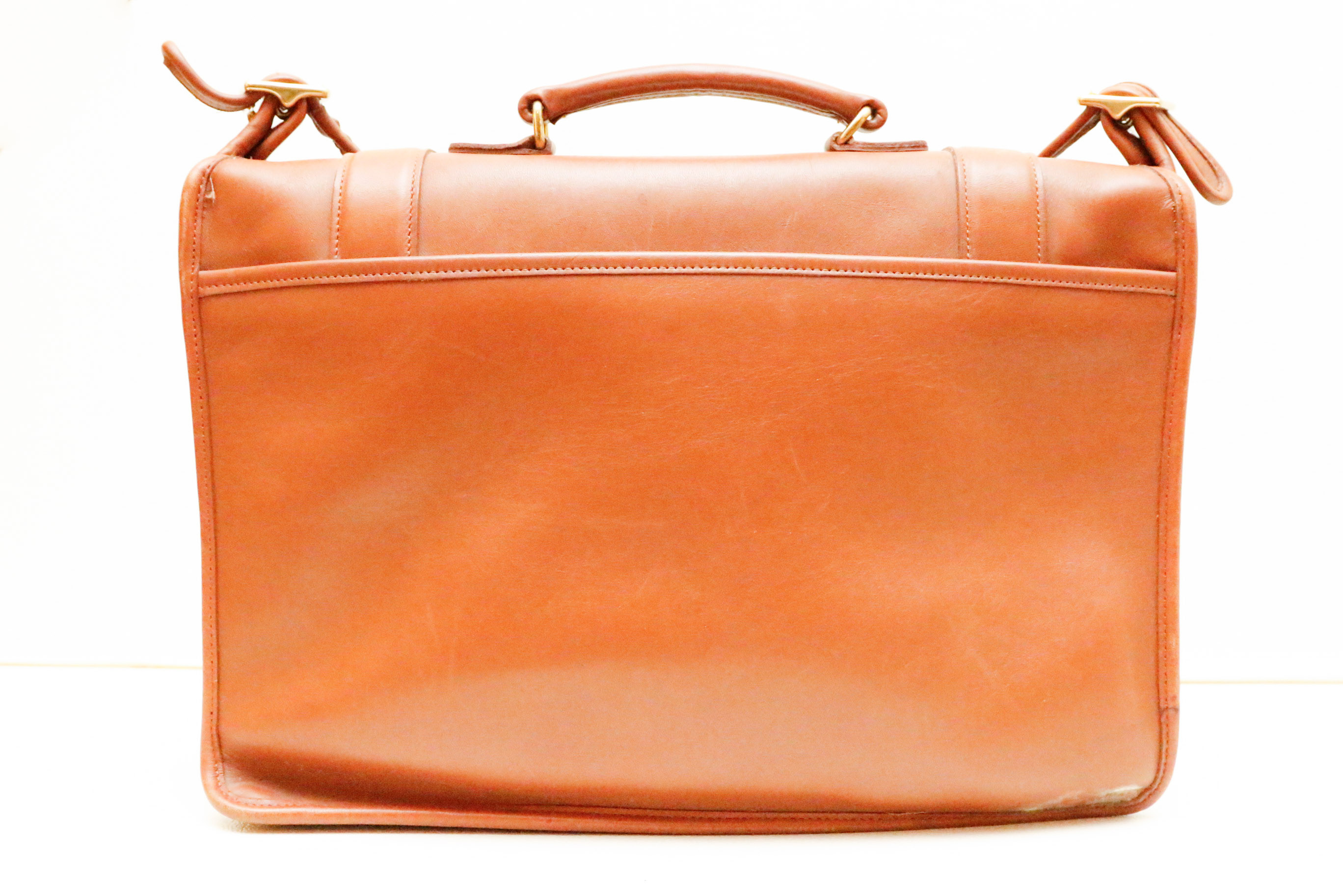 Vintage Coach Essex Tan Leather Briefcase