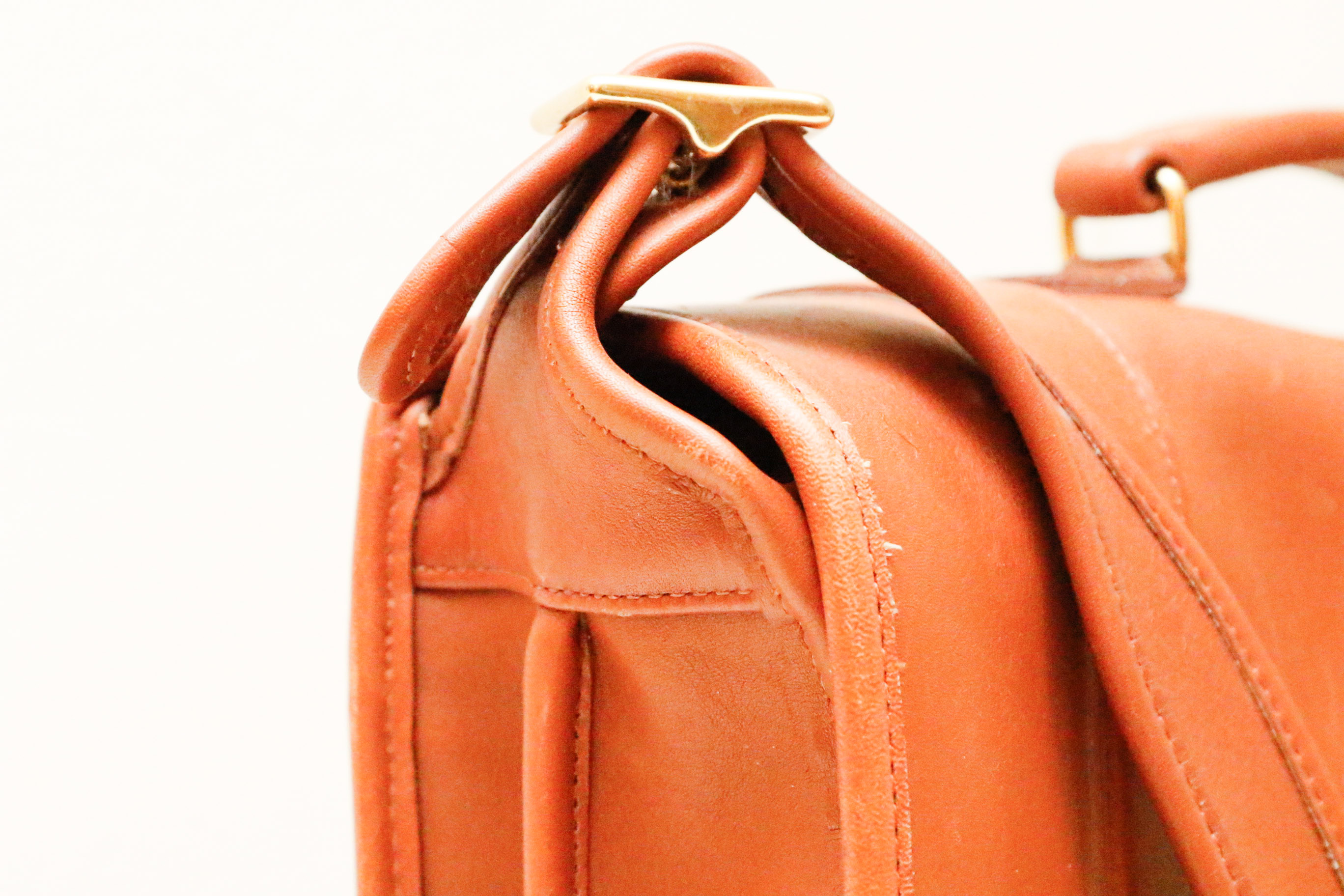 Vintage Coach Essex Tan Leather Briefcase