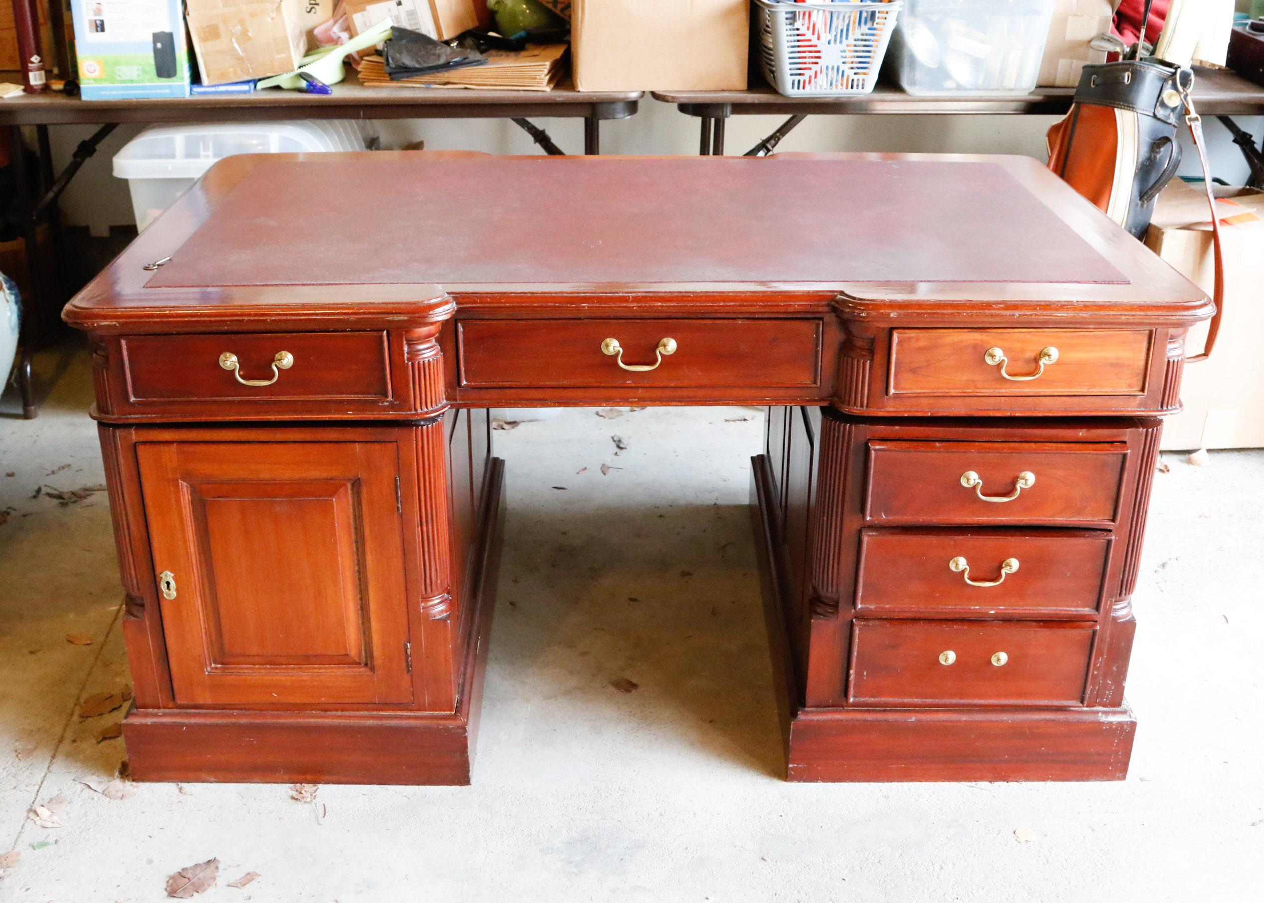 Sapele Mahogany Partner's Desk