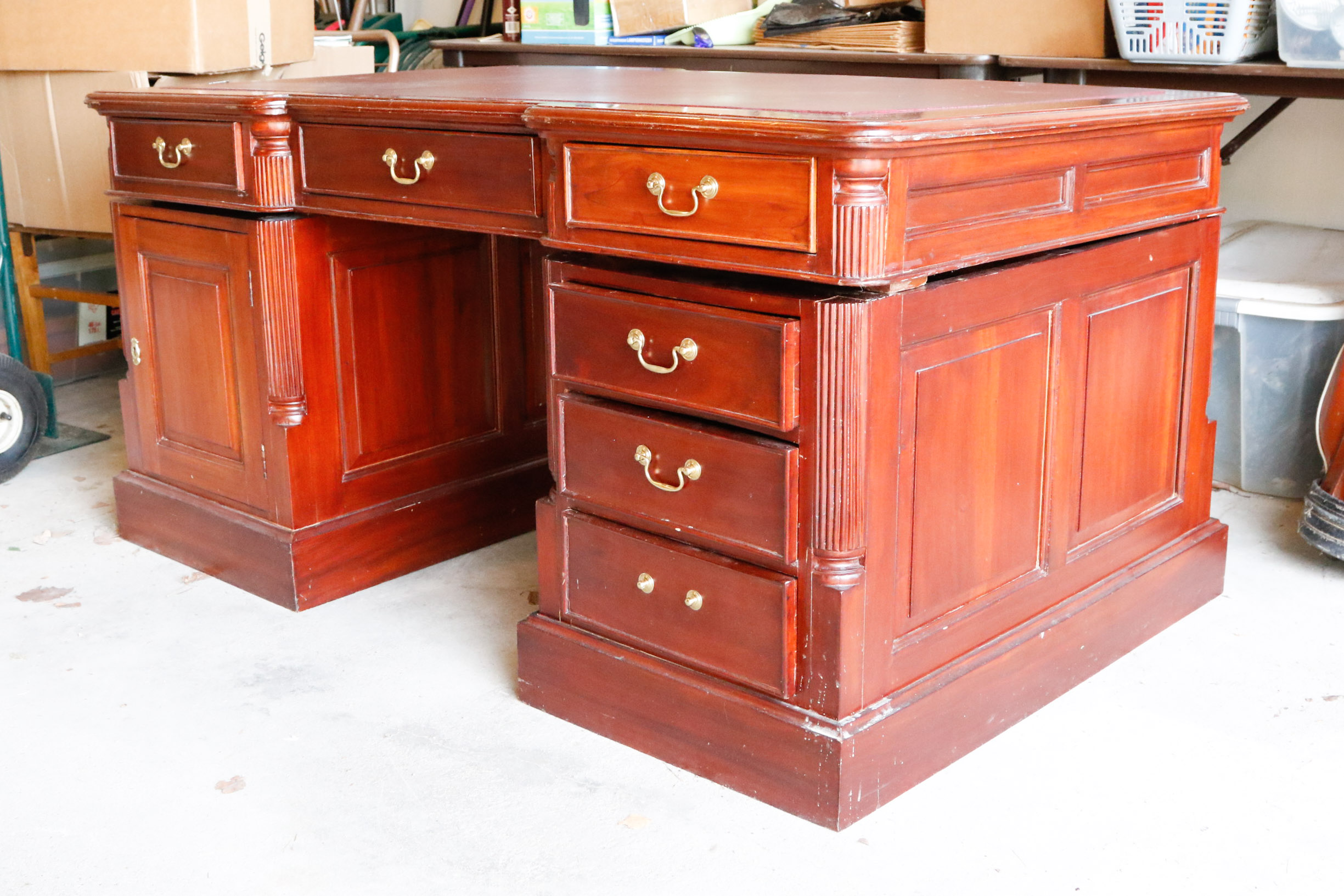 Sapele Mahogany Partner's Desk