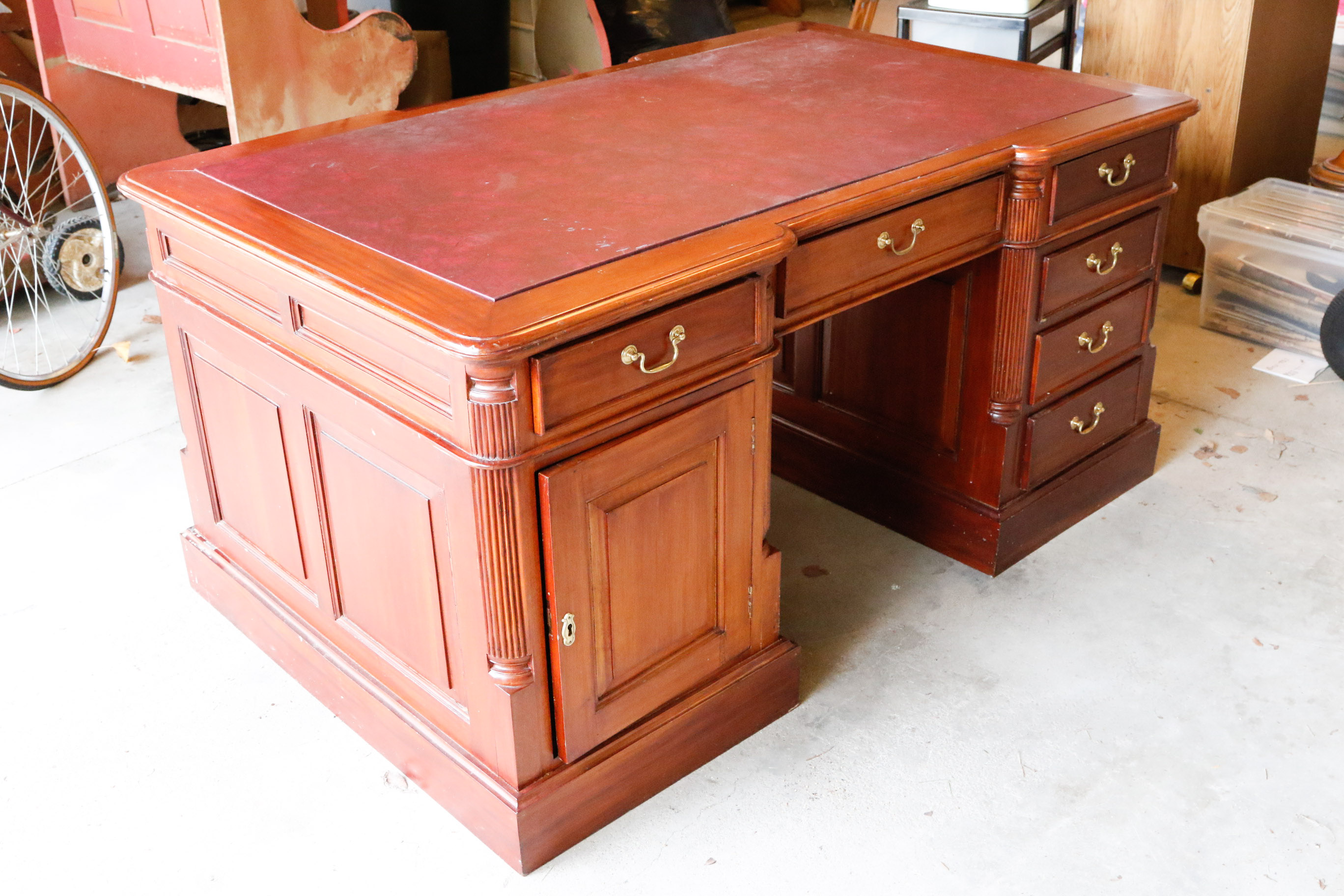 Sapele Mahogany Partner's Desk