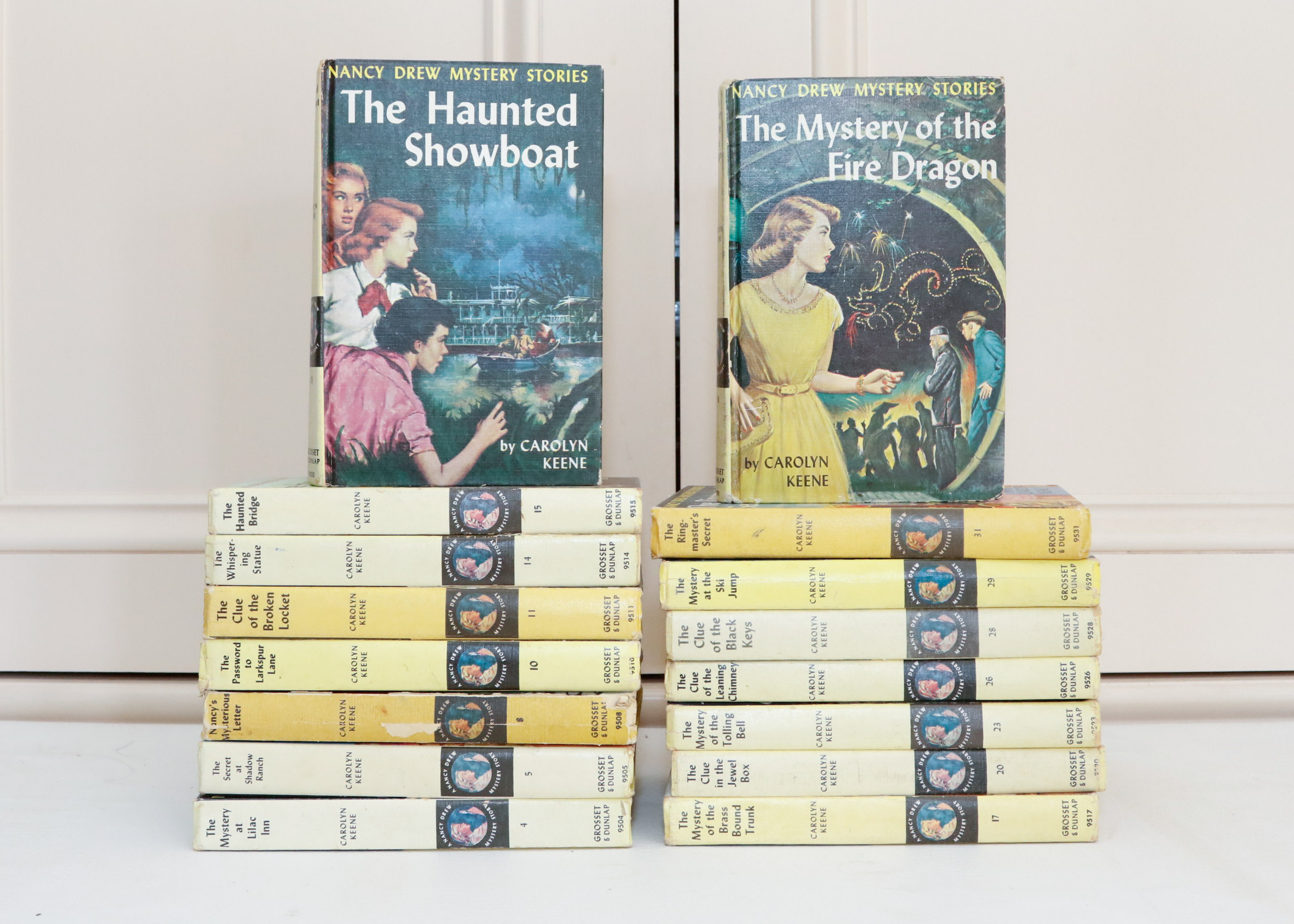16 Yellow Spine Nancy Drew Books With Picture Covers